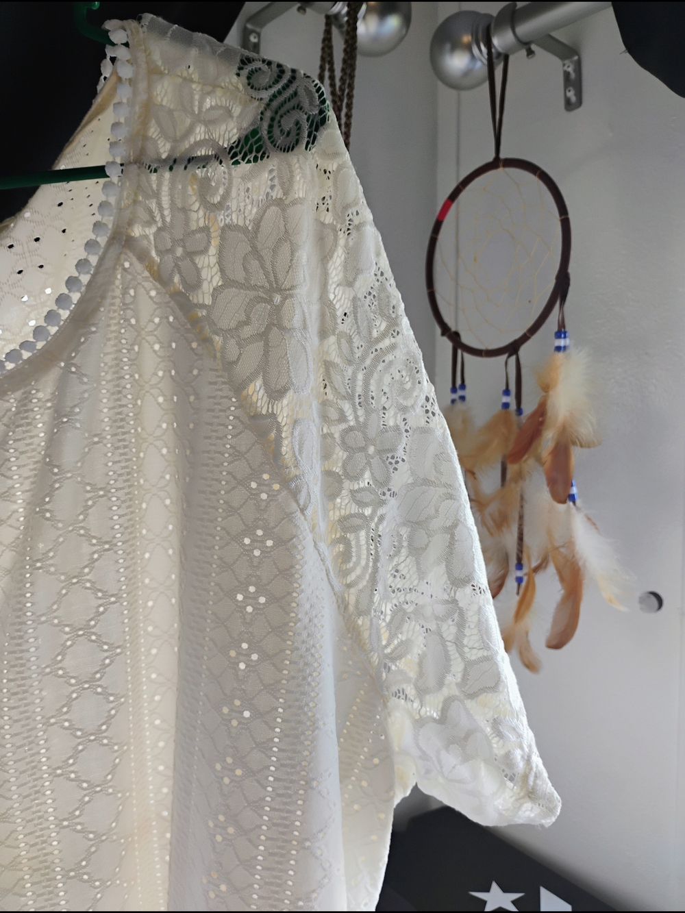 BloomChic Cream Crochet Lace Kimono